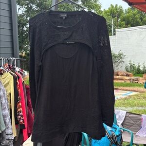 Torrid Black Layered Knit Top